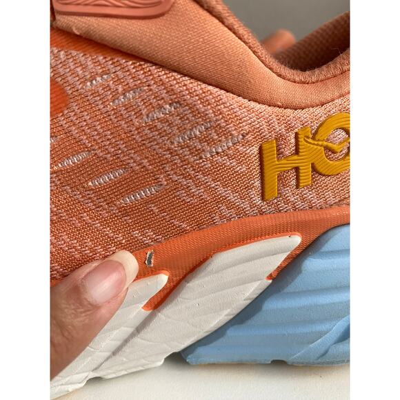 HOKA ONE ONE Gaviota 4 WIDE Women’s 8D Coral Peach Blue Running Shoes - Picture 10 of 11